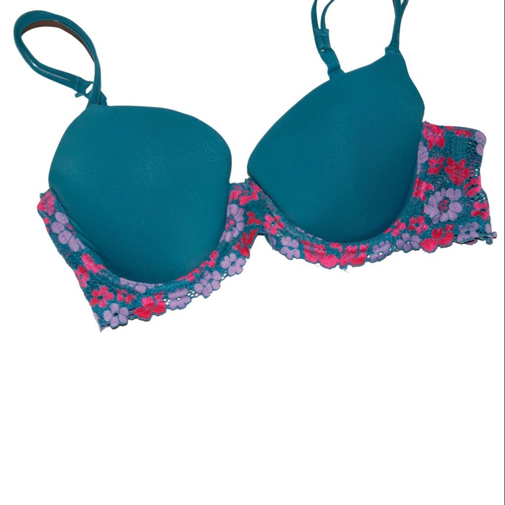 Xhilaration Enchanting Spring Floral Bra Teal - 32